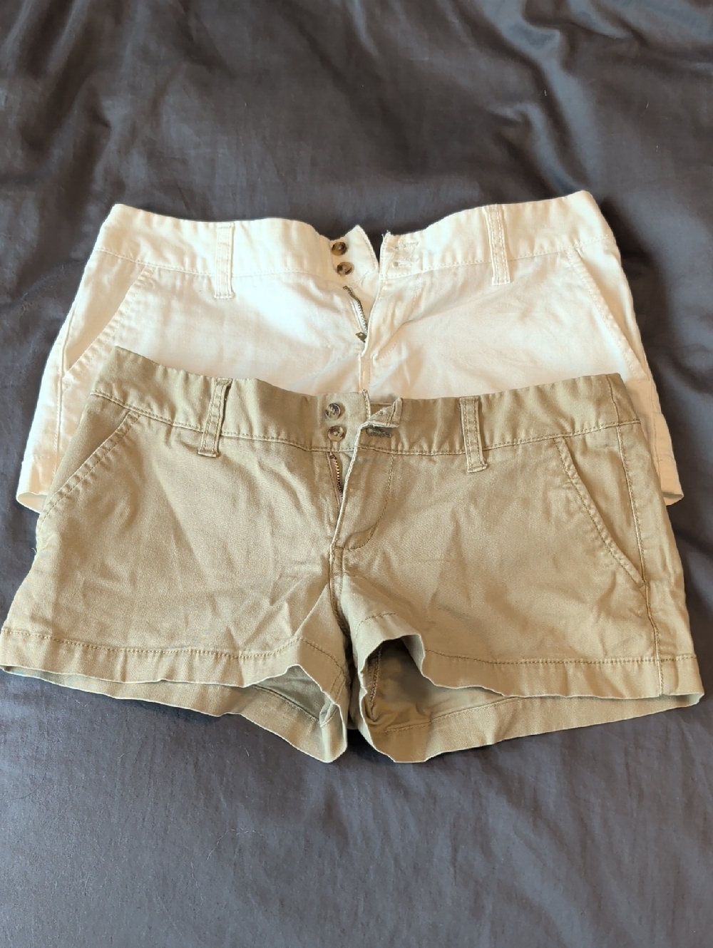 Mossimo Supply Co. Khaki and White Cotton Blend Shorts